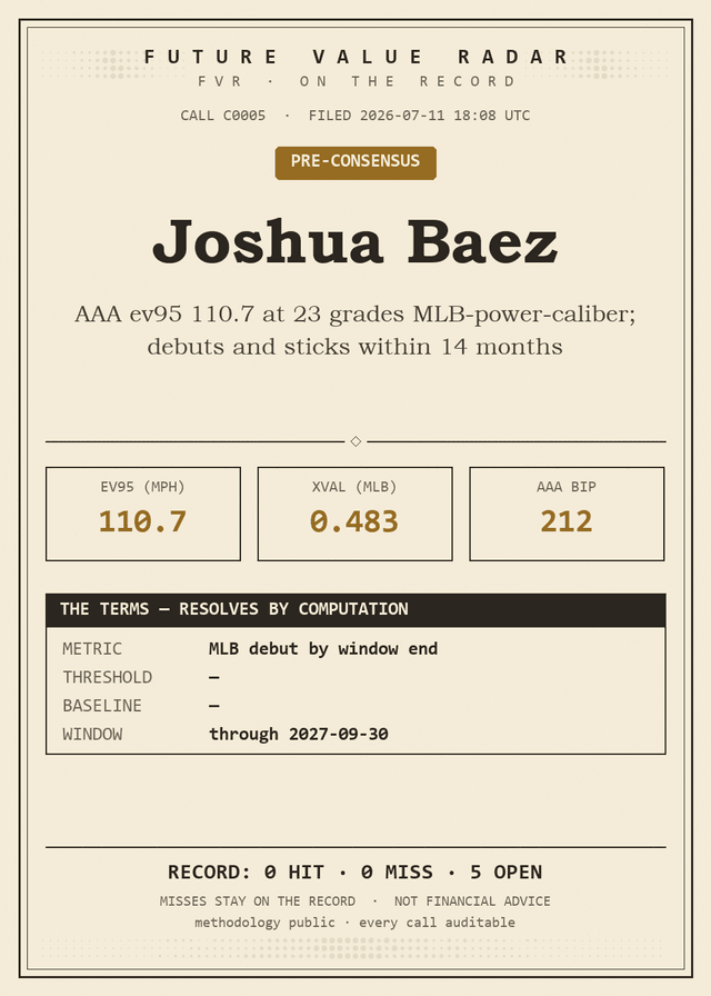Joshua Baez — C0005 call card