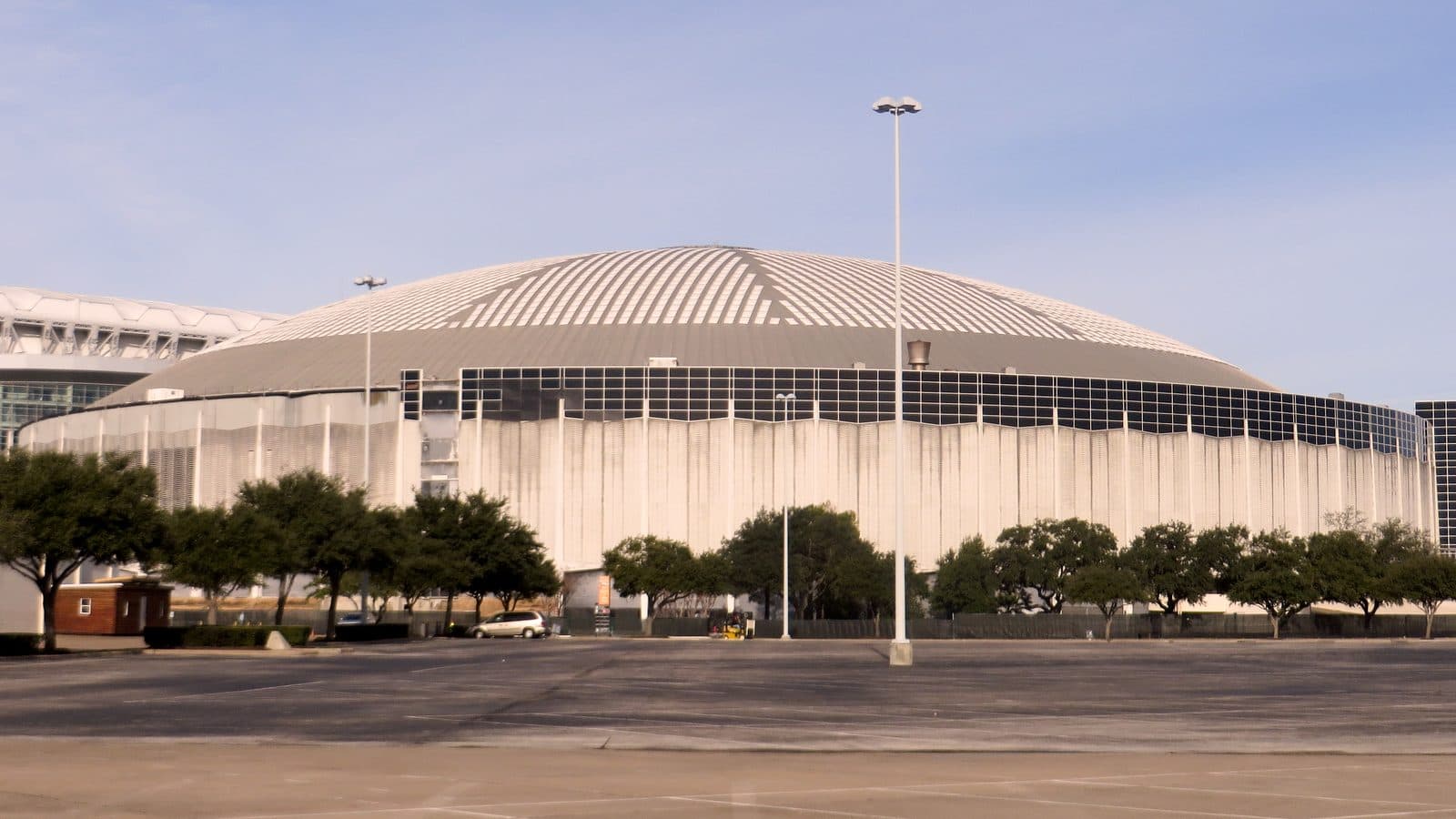 Astrodome, 2014 — View of the Reliant Astrodome in Houston from a parking lot near Reliant Arena