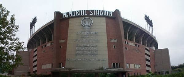 Memorial Stadium, 2000 — Memorial Stadium in Baltimore . Photo taken 2000 - 09-23 , the first day that stadium seats and other souvenirs were put to public sale. The stadium had been vacated for a few year