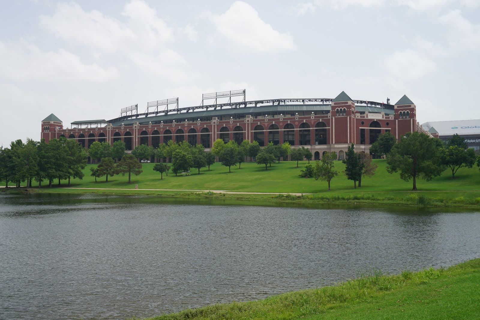 Rangers Ballpark in Arlington, 2020 — Globe Life Park in Arlington as viewed from Richard Greene Linear Park in Arlington , Texas ( United States ).