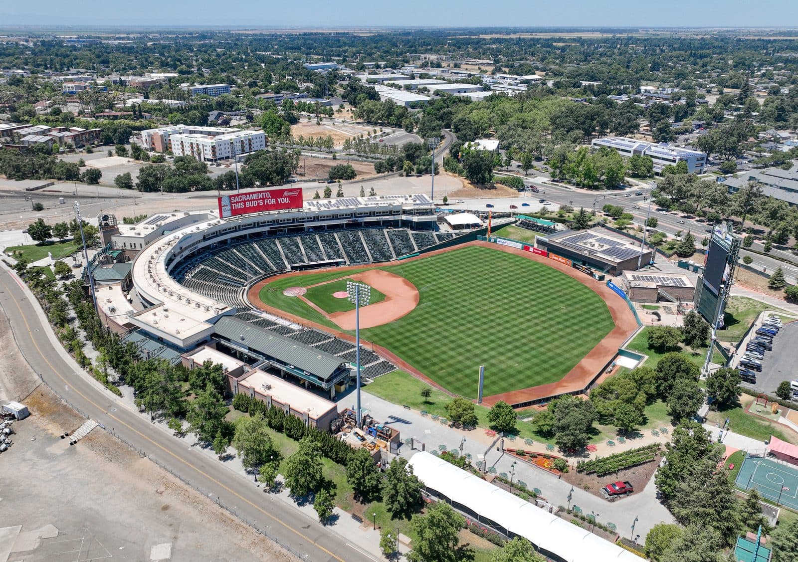 Sutter Health Park, 2023 — Sutter Health Park, home of the Sacramento River Cats, aerial view from 2023