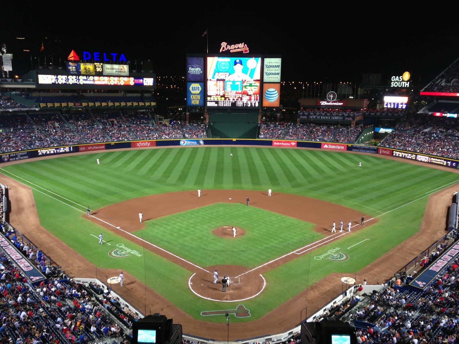 Turner Field, 2013 — Photo of Turner Field during a night game on April 6, 2013
