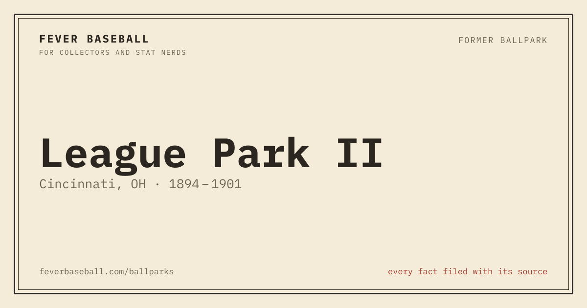 The link preview card for /ballparks/league-park-ii-cin05